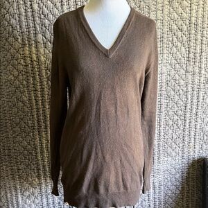 Men's Brown V-Neck Sweater